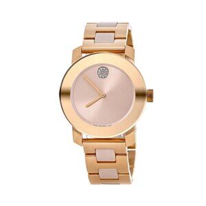 Movado Ladies Bold Quartz Pink Dial Rose Gold Watch - 3600799